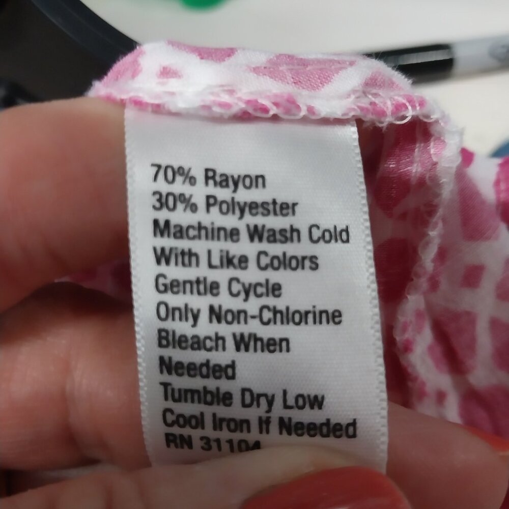3633 Size XL Kim Rogers Upcycled Pink and White Top. - Picture 7 of 7